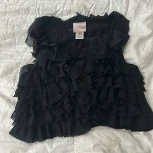 Black Ruffle Vest